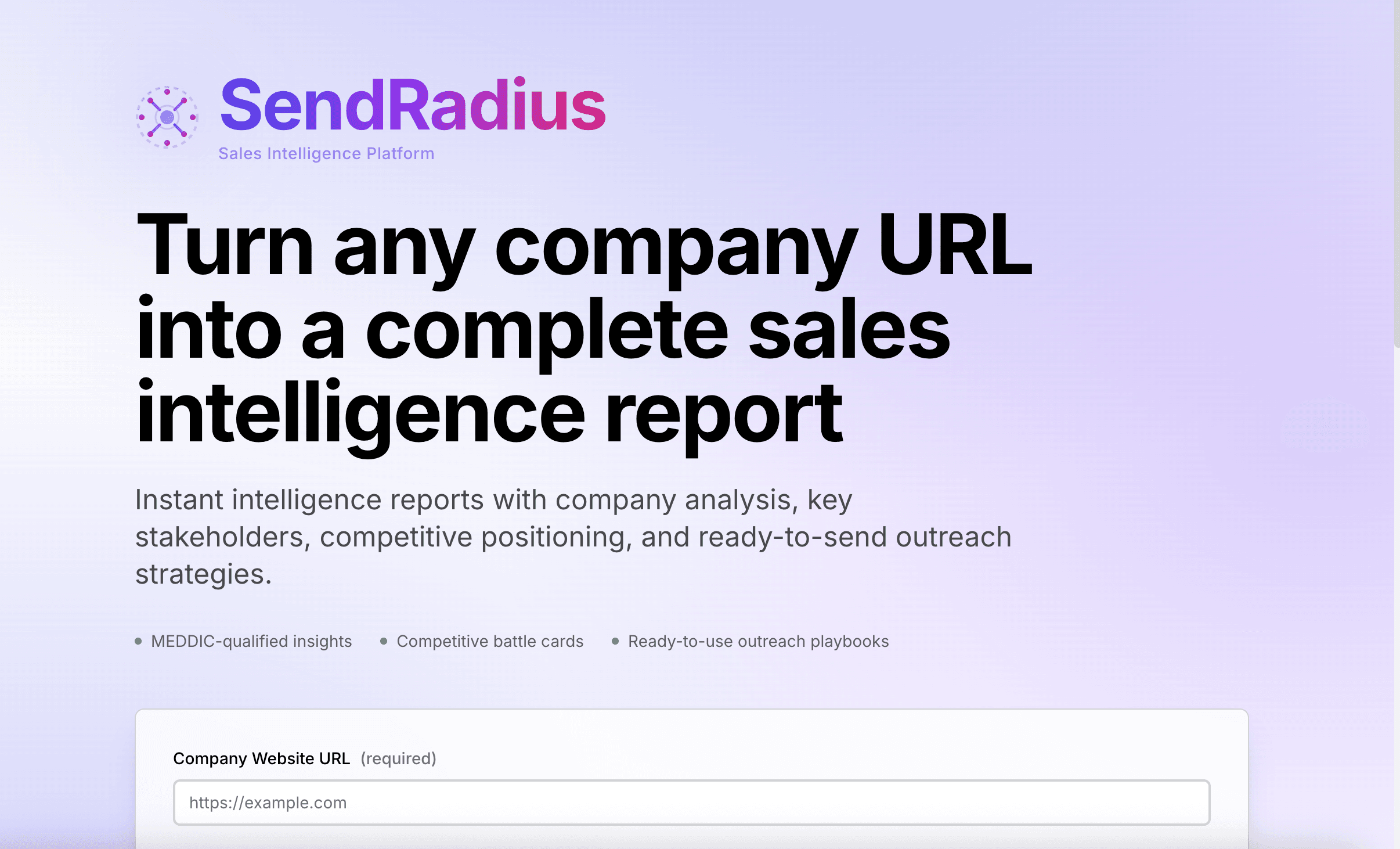 SendRadius app screenshot